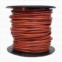 Leren veter rond metallic roodkoper Roodkoper - Ø 2 mm, rol 25 meter (per rol)