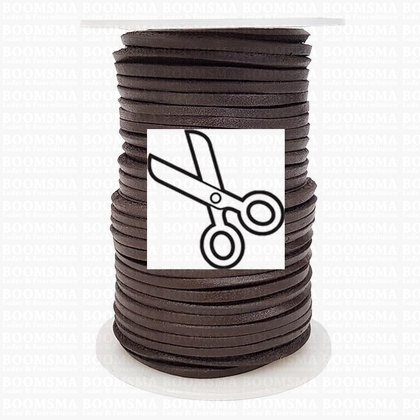 Leren veter vierkant rol bruin Donkerbruin 3 mm (per m) - afb. 1