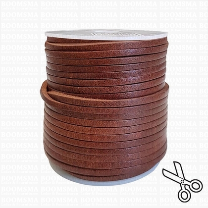 Leren veter vierkant rol cognac/ middelbruin 3 mm (per m) - afb. 1