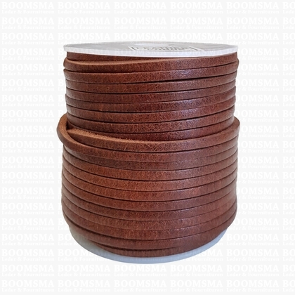 Leren veter vierkant rol cognac/ middelbruin 3 mm, rol 50 meter (per rol) - afb. 2