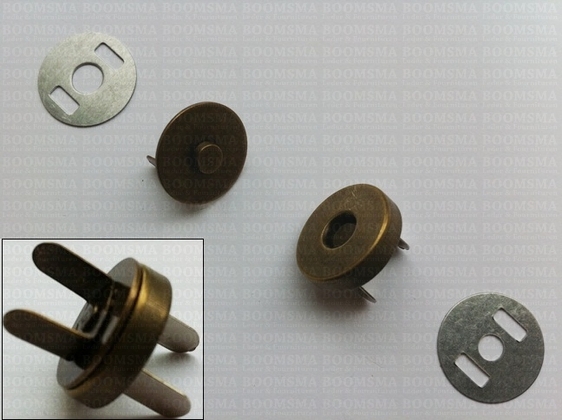 Magneetslot dik lichtbrons Ø 18 mm, totale dikte 5 mm (per 5) - afb. 2
