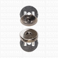 Magneetslot dik zilver Ø 14 mm, totale dikte 4 mm (per 5)