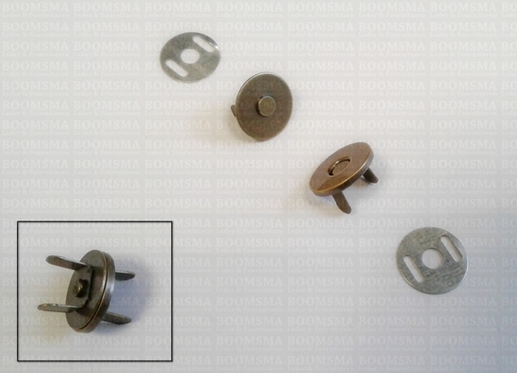 Magneetslot dun lichtbrons Ø 14 mm , totale dikte 2,5 mm (per 5) - afb. 2