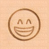 Mini 3D Stempels 'Emoji' ong. 14 x 14 mm smile brede lach