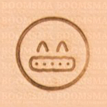 Mini 3D Stempels 'Emoji' ong. 14 x 14 mm smile grijns - afb. 1