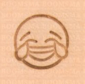 Mini 3D Stempels 'Emoji' ong. 14 x 14 mm smile tranen lachen