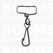Musketon met wartel zilver oog 2,5 cm, haak 3,5 cm totale lengte 5,3 cm zakje 10 st. - afb. 1