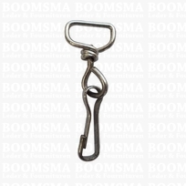 Musketon met wartel zilver oog 1,5 cm, haak 3,0 cm zakje 10 st.