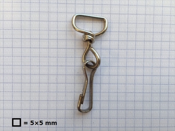 Musketon met wartel zilver oog 1,5 cm, haak 3,0 cm - afb. 2