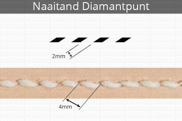 Naaitand diamantpunt Set 3 stuks: 2 - 4 - 6 tand 2 mm (= 4 mm) - afb. 2