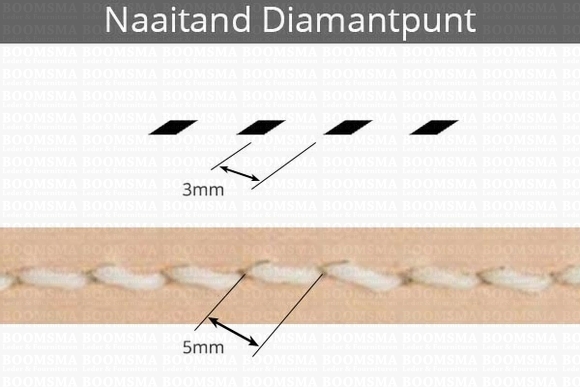 Naaitand diamantpunt Set 3 stuks: 2 - 4 - 6 tand 3 mm (= 5 mm) - afb. 2