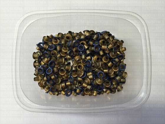 Nestelringen: Nestelring gekleurd blauw 1054 (per 20) middelblauw kraag 7,5 mm, gat 4 mm  - afb. 2