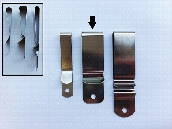 Riem clip zilver Geschikt voor riembreedte 4 cm. Breed 2,3 cm, totale lengte 7,4 cm  - afb. 2