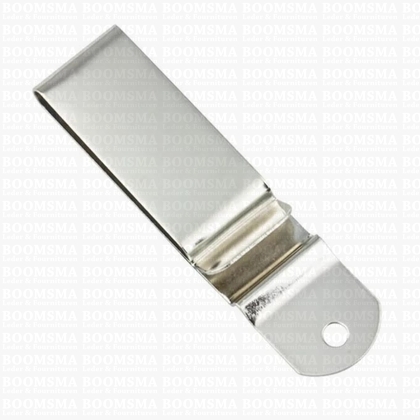 Riem clip zilver Geschikt voor riembreedte 4,5 cm. Breed 2,3 cm, totale lengte 9 cm  - afb. 1