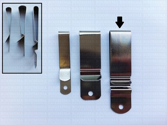 Riem clip zilver Geschikt voor riembreedte 4,5 cm. Breed 2,3 cm, totale lengte 9 cm  - afb. 2
