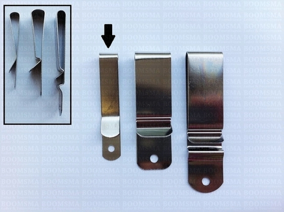 Riem clip zilver Geschikt voor riembreedte 3 cm. Smal 1 cm, totale lengte 6,8 cm  - afb. 2
