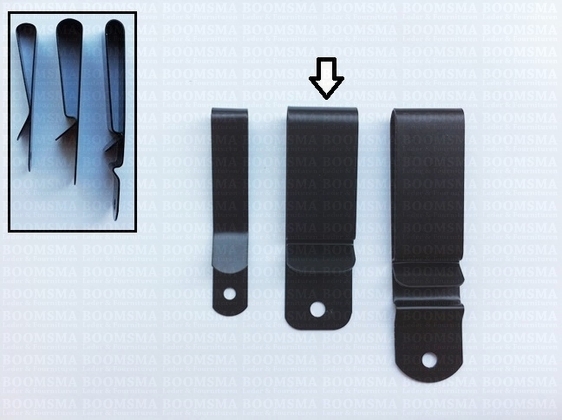 Riem clip zwart Geschikt voor riembreedte 4 cm. Breed 2,3 cm, totale lengte 7,4 cm  - afb. 2