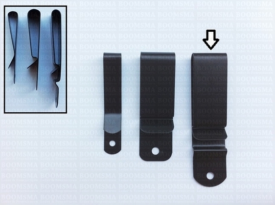 Riem clip zwart Geschikt voor riembreedte 4,5 cm. Breed 2,3 cm, totale lengte 9 cm  - afb. 2