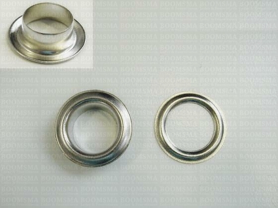 Nestelringen: Nestelring met tegenring groot zilver VL60 - 23,9 × 15 × 8 mm (kraag × gat × hoogte) per 100 - afb. 1