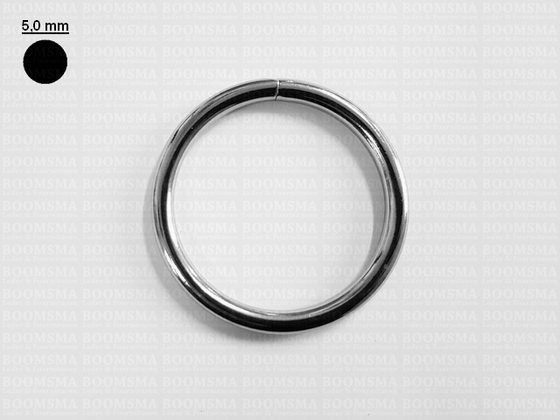 Ring rond gelast ofwel O-ring zilver 45 mm× Ø 5 mm  - afb. 2