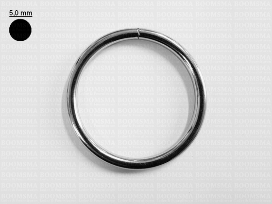 Ring rond gelast ofwel O-ring zilver 50 mm × Ø 5 mm  - afb. 2