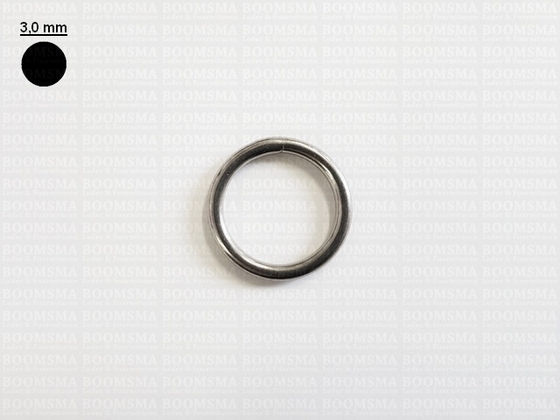 Ring rond RVS ofwel O-ring zilver 20 mm × Ø 3 mm  - afb. 2