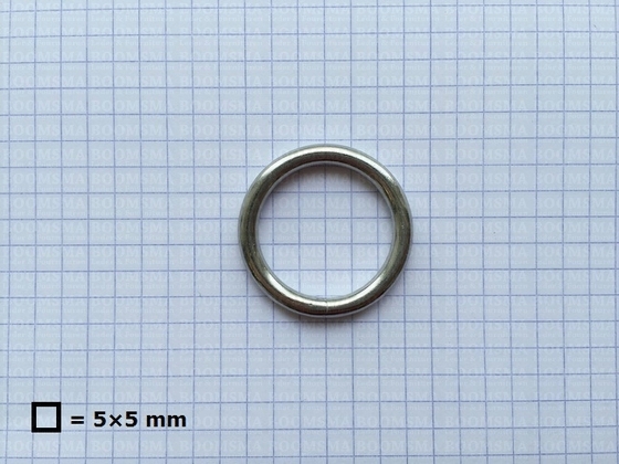 Ring rond RVS ofwel O-ring zilver 25 mm × Ø 4 mm  - afb. 3