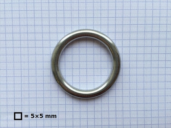 Ring rond RVS ofwel O-ring zilver 35 mm × Ø 6 mm  - afb. 3