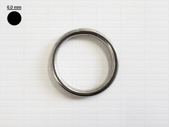 Ring rond RVS ofwel O-ring zilver 40 mm × Ø 6 mm  - afb. 2