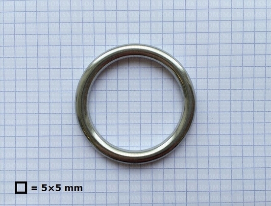 Ring rond RVS ofwel O-ring zilver 40 mm × Ø 6 mm  - afb. 3