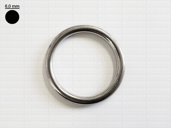 Ring rond RVS ofwel O-ring zilver 45 mm × Ø 6 mm  - afb. 2