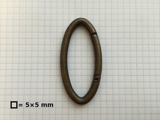 Ring-veermusketon lichtbrons binnenkant Ø 60 mm ovaal  - afb. 2