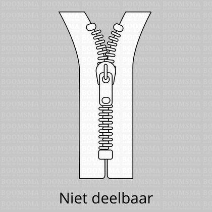 Rits diverse wit YKK metaal zilverkleurige tandjes 20 cm (breedte tandjes 4 mm) - afb. 3