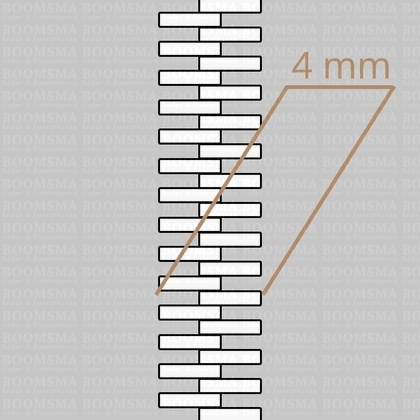Rits diverse wit YKK metaal zilverkleurige tandjes 20 cm (breedte tandjes 4 mm) - afb. 2