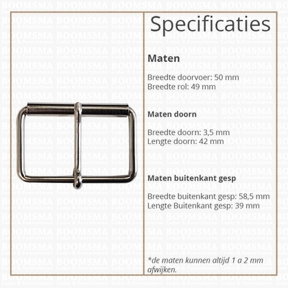 Rolgesp dun zilver 50 mm, Ø 4,0 mm  - afb. 2