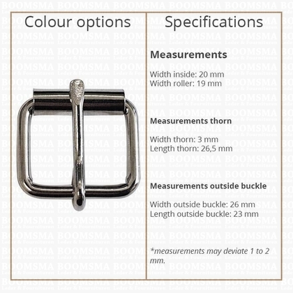 Rolgesp dun zilver 20 mm, Ø 3 mm  - afb. 3