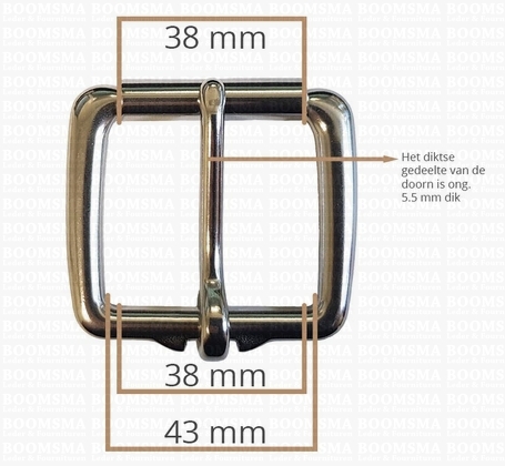 Rolgesp breed RVS  38 mm - afb. 2