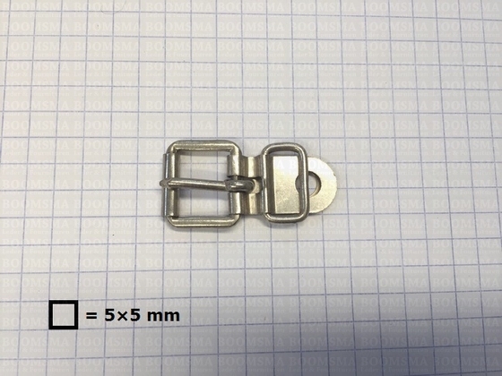 Sandaalgesp zilver 12 mm rolgesp met gespplaatje en passant (10 st.) - afb. 2