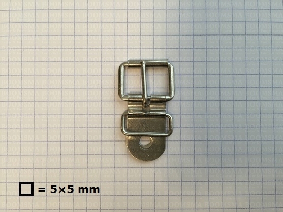 Sandaalgesp zilver 16 mm rolgesp met gespplaatje en passant (10 st.) - afb. 2