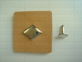 Sierholnieten: Sierholniet ruit/piramide zilver ruit 12 mm (groot) (per 10 st.)