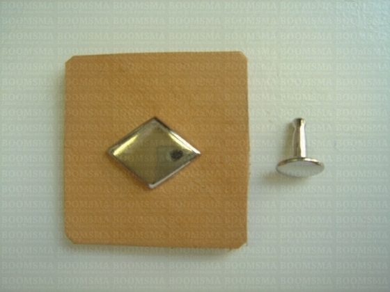 Sierholnieten: Sierholniet ruit/piramide zilver ruit 12 mm (groot) (per 10 st.) - afb. 1