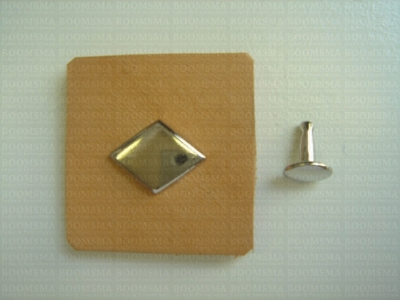 Sierholnieten: Sierholniet ruit zilver ruit 12 mm (groot) (per 10 st.) - afb. 2
