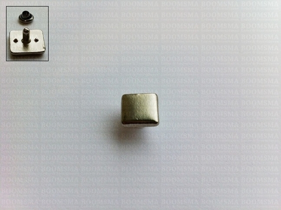Sierholnieten: Sierholniet voor hondenhalsband diverse vormen zilver vierkant (10 × 10 mm) (per 10) - afb. 2