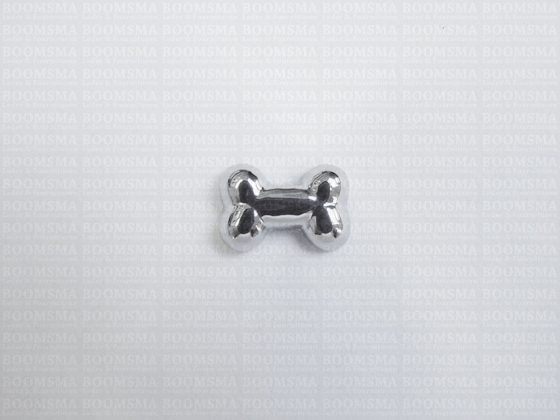 Sierholnieten: Sierholniet voor hondenhalsband zilver botje 13 × 9 mm (per 100) - afb. 1