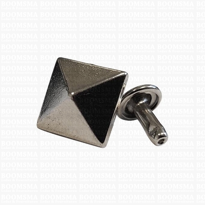 Sierholnieten: Sierholniet ruit/piramide zilver piramide 12 × 12 mm, zolang de voorraad strekt (per 10 st.) - afb. 1