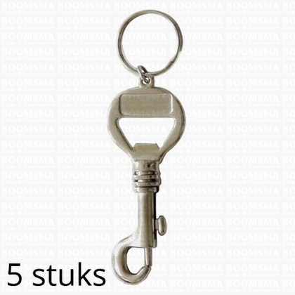 Sleutelhanger/karabijnhaak zilver 9 cm (totale lengte 11,5 cm) per 5 stuks - afb. 1