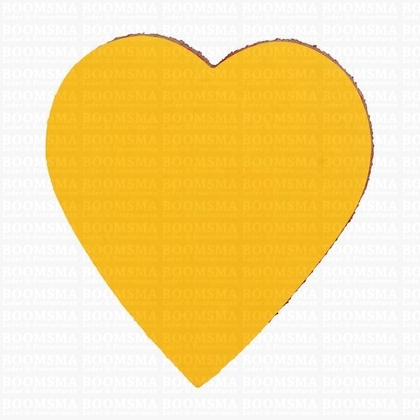 Sleutelhanger/stansvorm leer ALT. - hart groot geel  6 × 5,5 cm - afb. 1