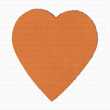 Sleutelhanger/stansvorm leer ALT. - hart groot oranje  6 × 5,5 cm - afb. 1
