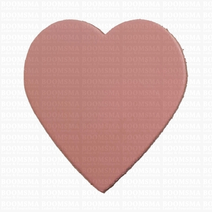 Sleutelhanger/stansvorm leer ALT. - hart groot Oud roze  6 × 5,5 cm - afb. 1