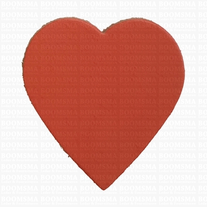 Sleutelhanger/stansvorm leer ALT. - hart groot Steen rood  6 × 5,5 cm - afb. 1